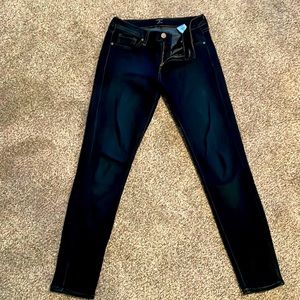 Just Black skinny dark wash crop.